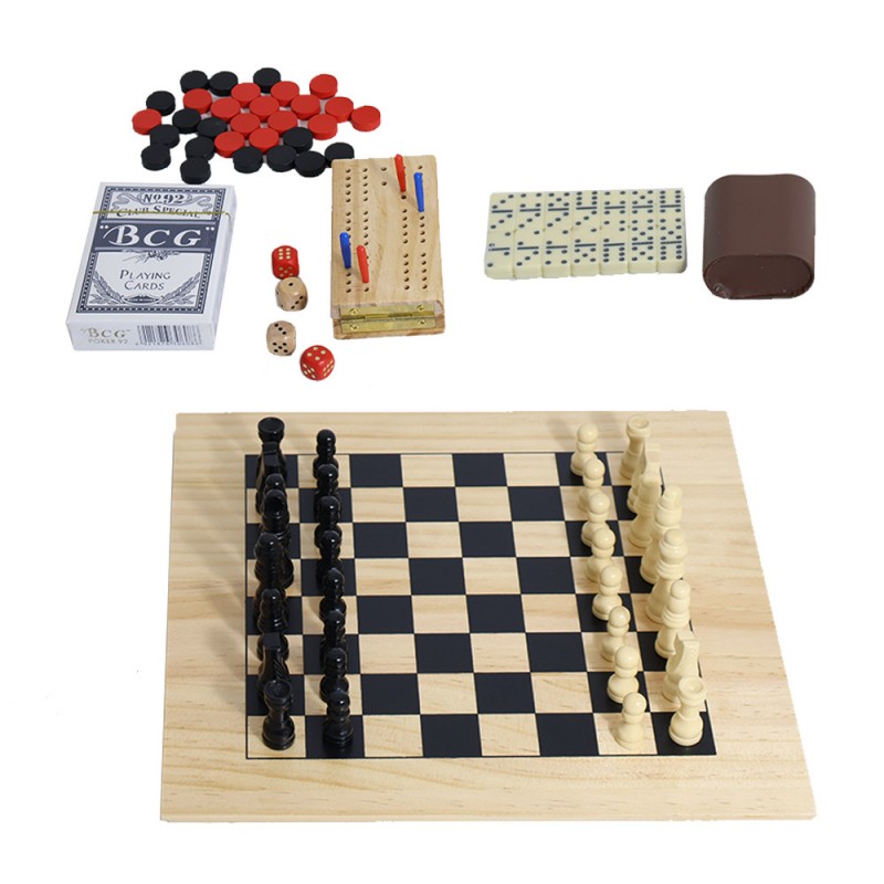 6 in 1 Wooden Board Game Set C - Book Party Games recension och pris