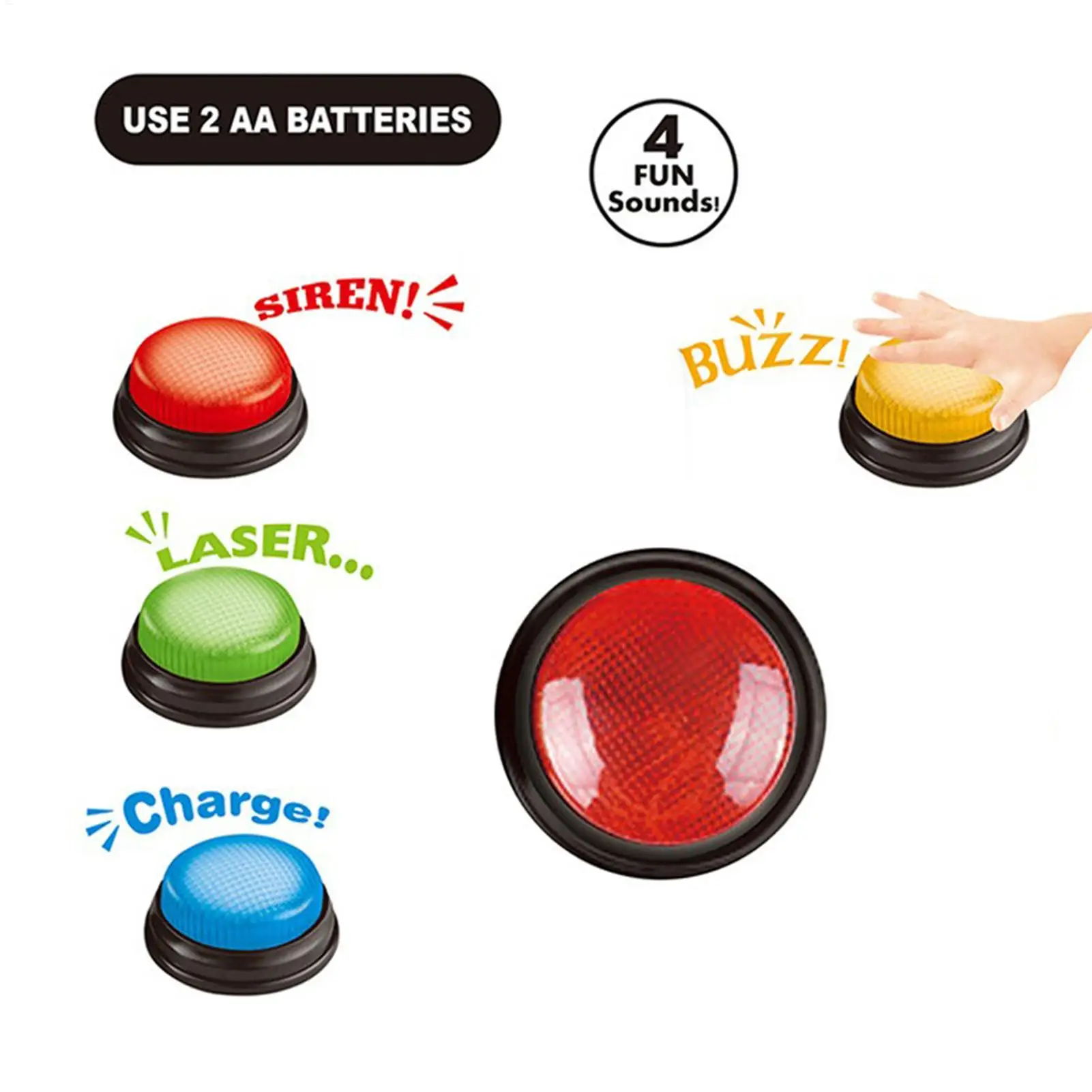 Game Buzzer 4-Piece Quick Answ - Party Games Gender Reveal recension och pris