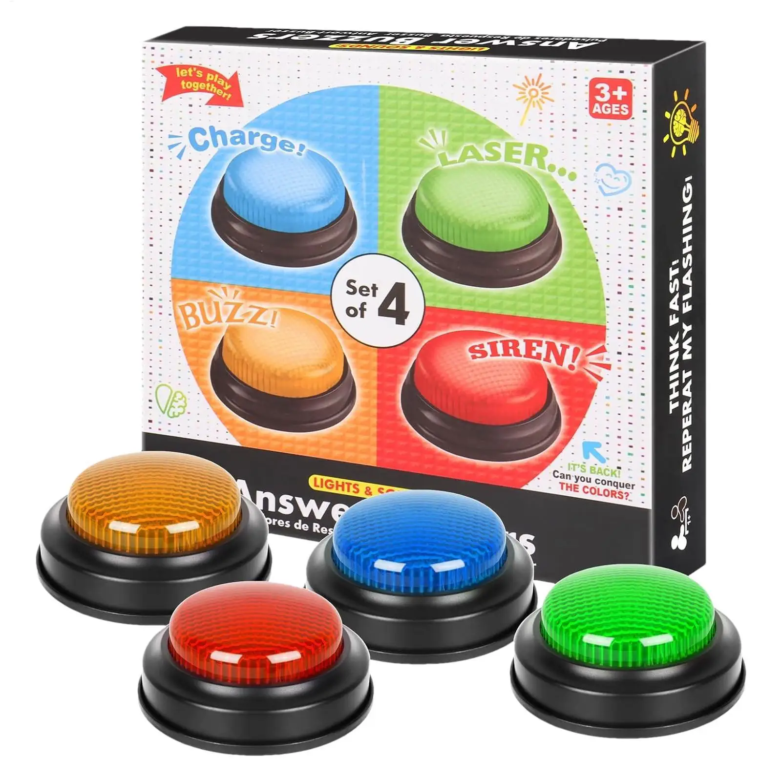 Game Buzzer 4-Piece Quick Answ - Party Games Gender Reveal recension och pris