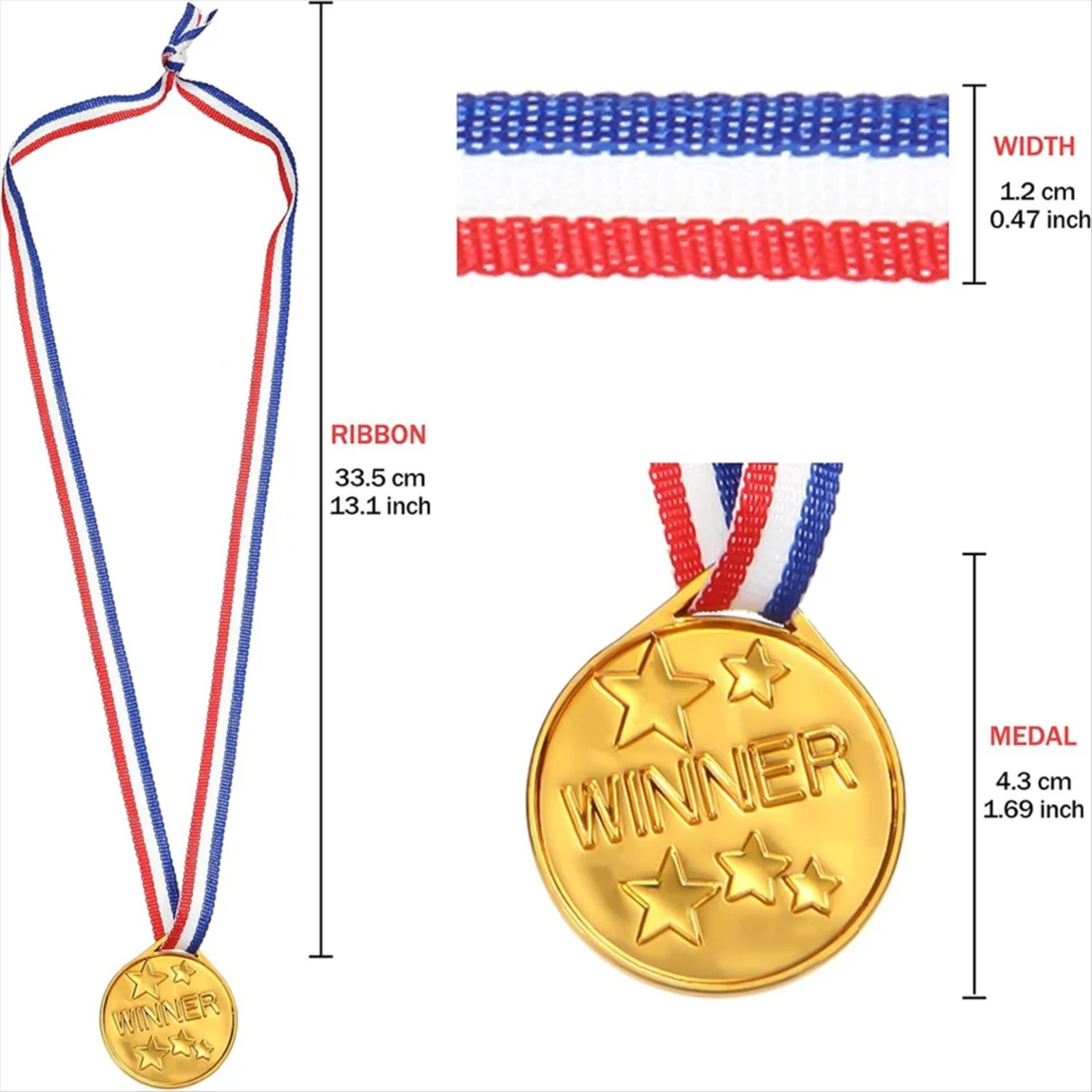 30Pcs Plastic Gold Winners Med - Party Games Gender Reveal recension och pris
